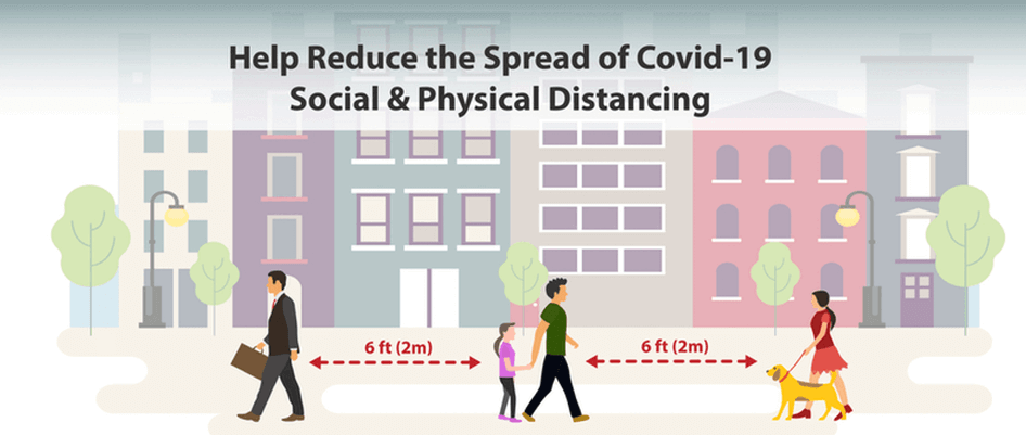 Help reduce the spread of covid-19 social & physical distancing Image created by Julia